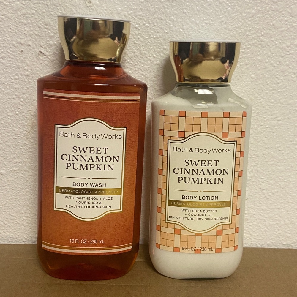 NEW BBW Sweet Cinnamon Pumpkin Body Wash & Lotion